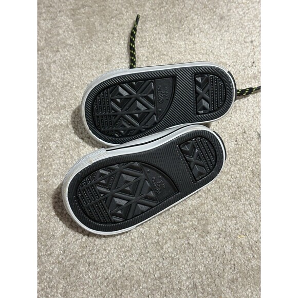 Converse‎ Baby Toddler Size 3 Black , Gray And Lime Sneakers - Picture 4 of 5